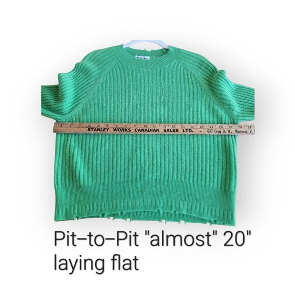 100% Cashmere Kelly Green Sweater 27 Miles Malibu Size M - Picture 5 of 7